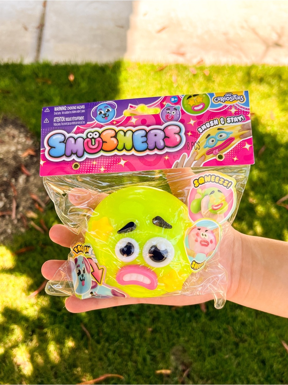 Authentic Smushers Bright Yellow Squeeze Face Toy